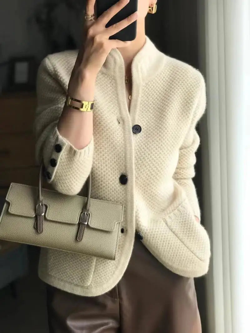 Women's textured blazer slim fit with button closure, office and smart casual