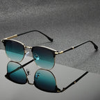 Clubmaster sunglasses polished metal frames anti-scratch polycarbonate UV protection lenses