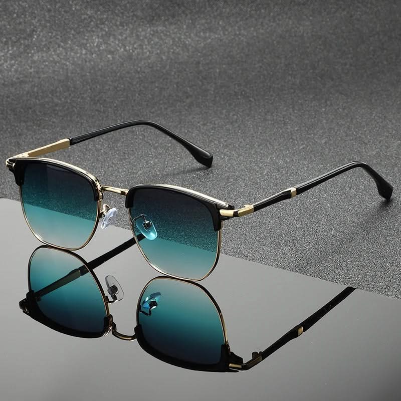 Clubmaster sunglasses polished metal frames anti-scratch polycarbonate UV protection lenses