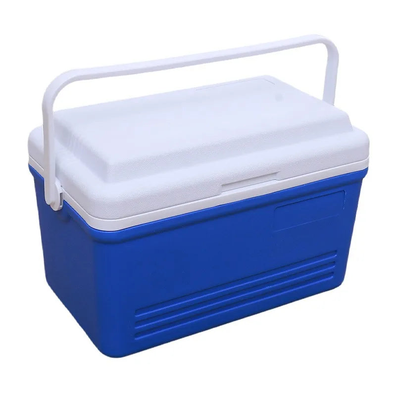 30L blue portable insulated camping cooler box with sturdy carry handle