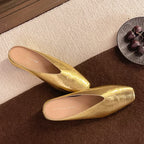 Women slip-on flats low cut in black vegan leather