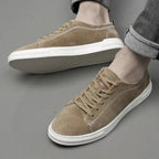 Genuine Italian leather sneakers in white black khaki and beige suede