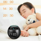 Bluetooth alarm clock speaker with LED night light and digital clock display for bedroom