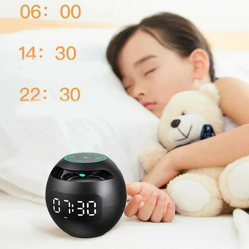 Bluetooth alarm clock speaker with LED night light and digital clock display for bedroom