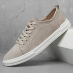 Genuine Italian leather sneakers in white black khaki and beige suede