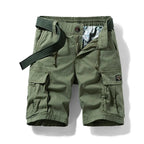 Men's cotton cargo shorts with multi-pocket design in casual style