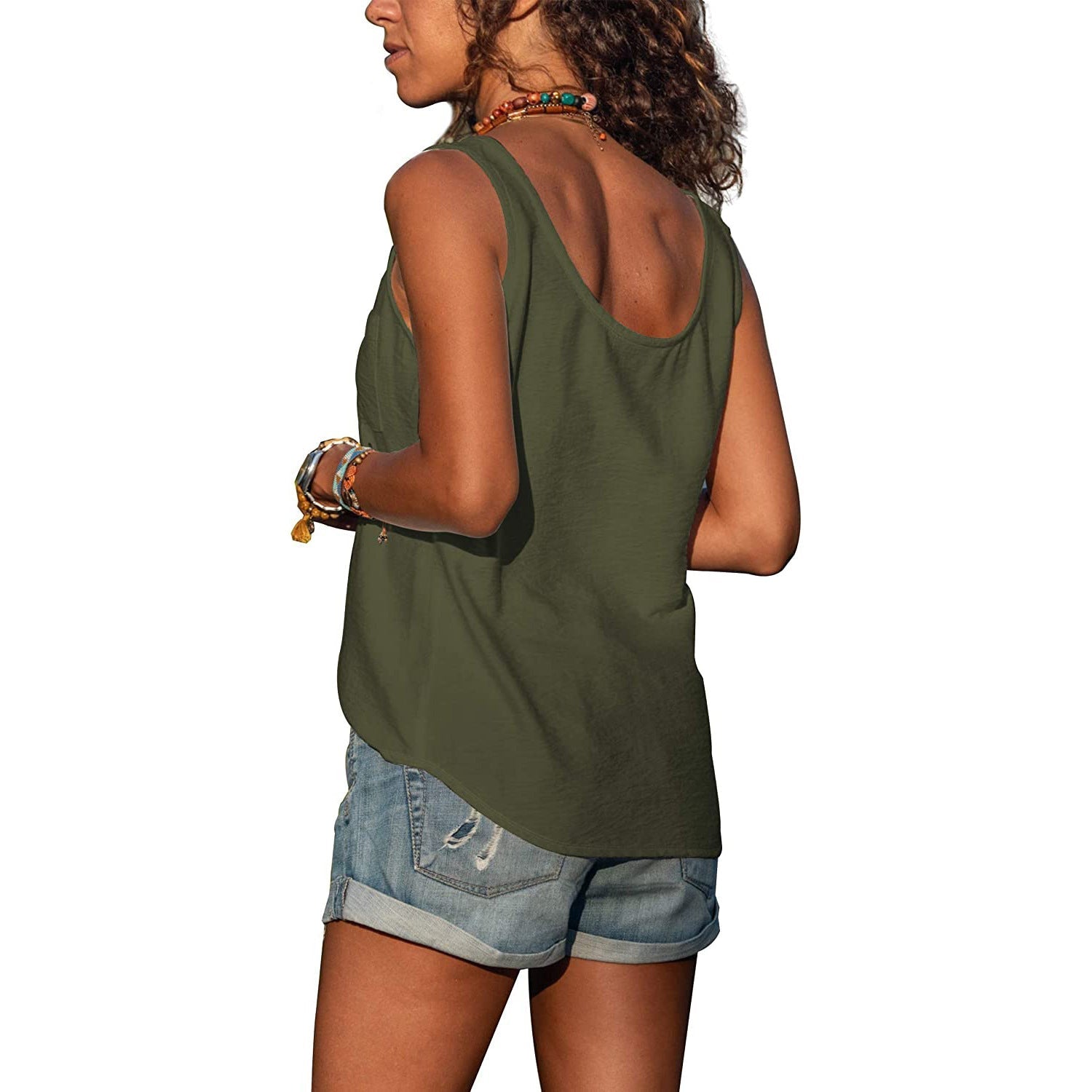 Women's sleeveless tank top Ibiza style slim fit, casual summer top