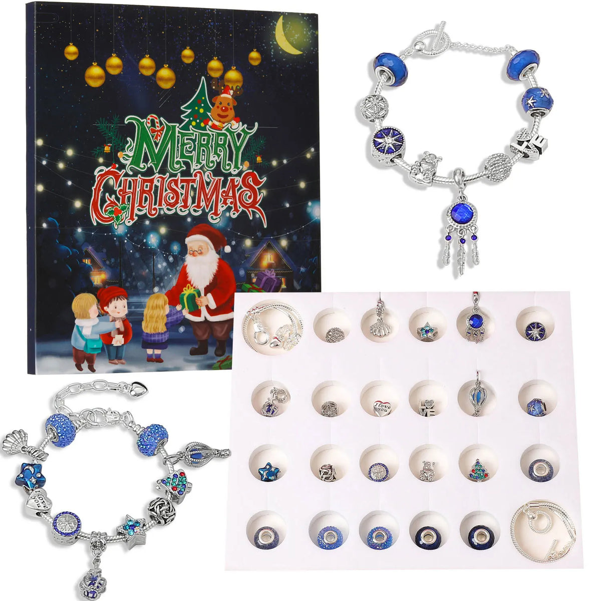Jewelry Advent Calendar 24 Days Christmas Countdown Ring Necklace Earrings