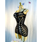 Beach Cover Up Dress Women Sexy Knitted Fishnet Hollow Out