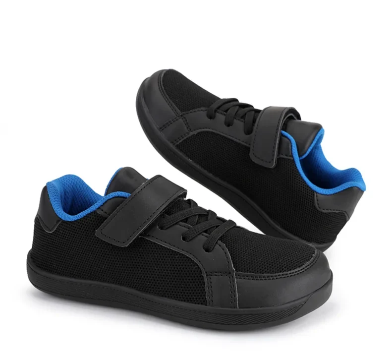 Kids barefoot mesh sneakers wide toe box zero-drop rubber sole