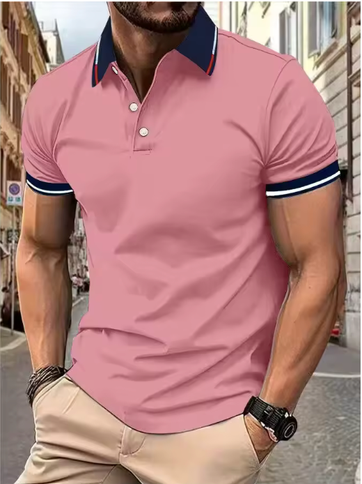 Men Polo Shirt Short Sleeve Casual Collared Regular Fit Tops