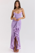 Women ruched maxi dress structured silhouette full length evening dress