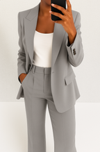 Women 2 piece blazer trouser suit set tailored professional look