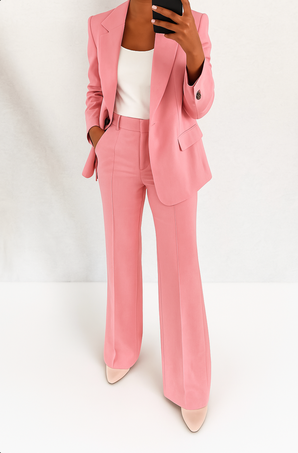 Women 2 piece blazer trouser suit set tailored professional look