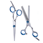 10-piece DIY hair cutting kit with stainless steel scissors, salon cape, combs and hair clips
