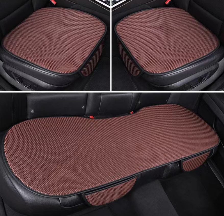 Car seat covers 3-piece set anti-slip massage effect ice silk breathable universal fit