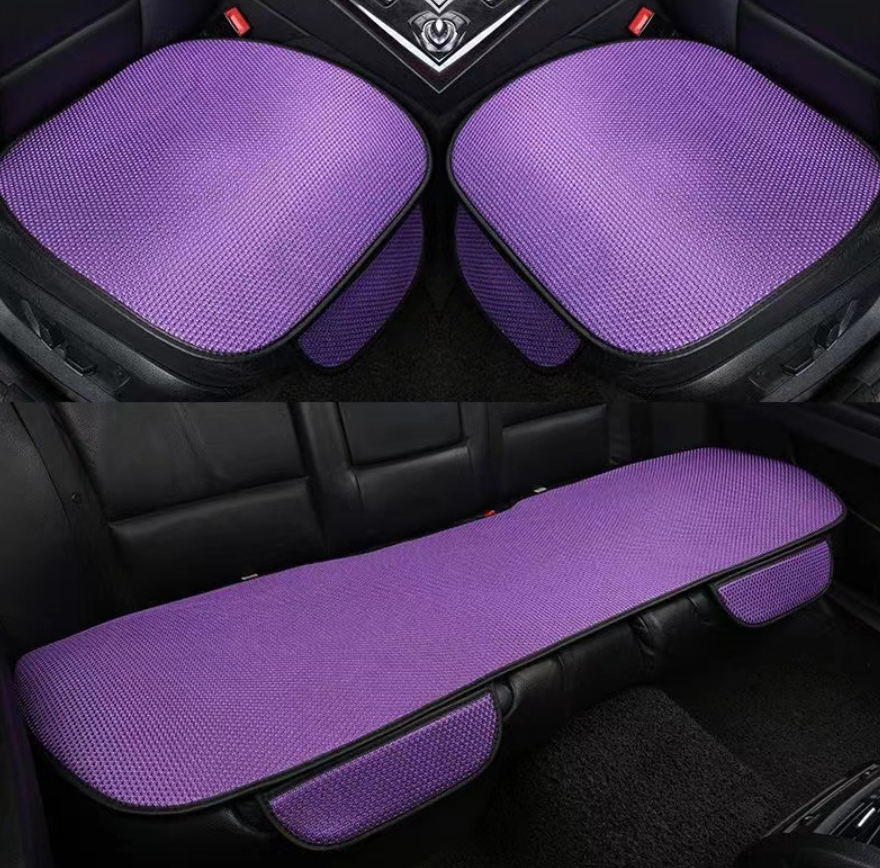 Car seat covers 3-piece set anti-slip massage effect ice silk breathable universal fit