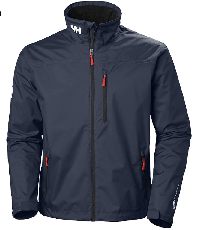 Men water resistant zip collar jacket in black structured full zip