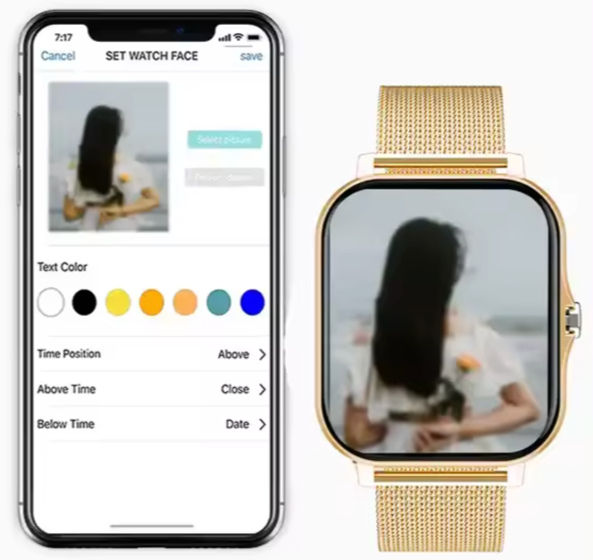 Women's smartwatch with heart rate and sleep tracking, slim touch screen, IP67 water resistant