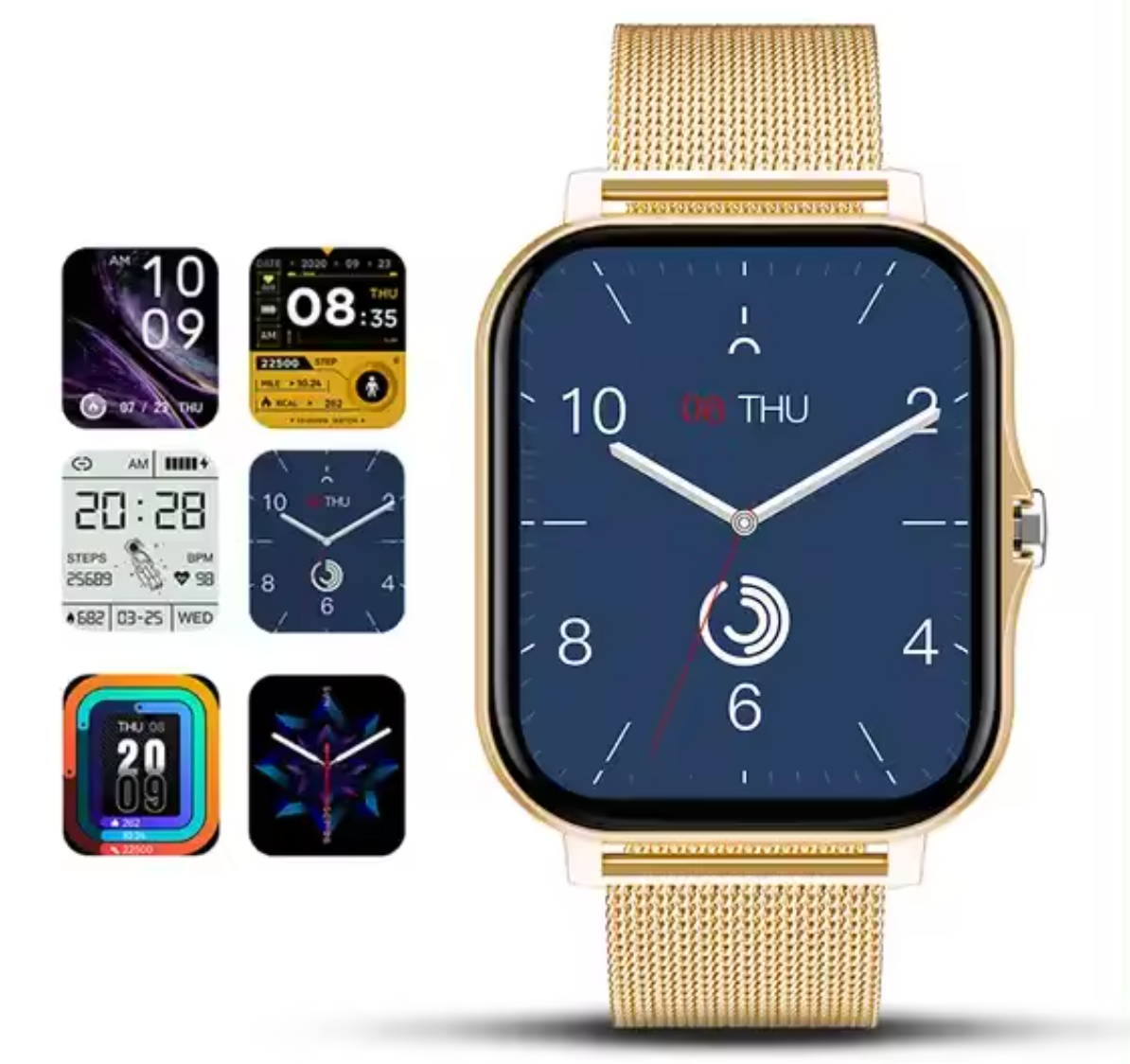 Women's smartwatch with heart rate and sleep tracking, slim touch screen, IP67 water resistant