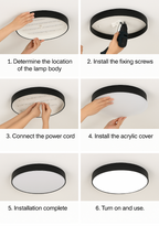 Flush mount ceiling light Nordic solid wood round LED 30CM ultra-thin