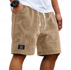 Men's casual waffle summer shorts, relaxed fit, breathable lightweight fabric