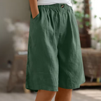 Women's summer shorts relaxed fit with elastic waistband, lightweight breathable fabric