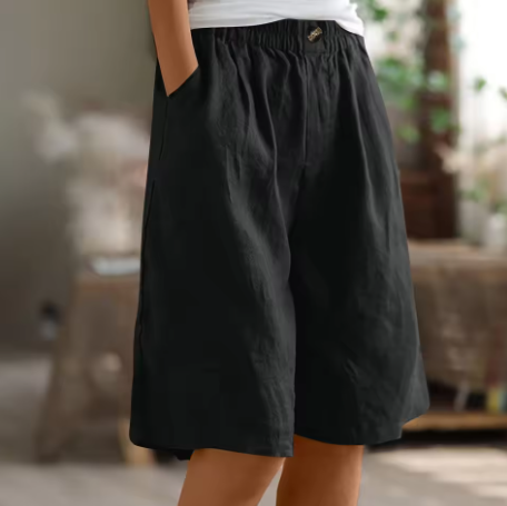 Women's summer shorts relaxed fit with elastic waistband, lightweight breathable fabric