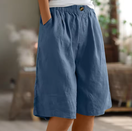 Women's summer shorts relaxed fit with elastic waistband, lightweight breathable fabric