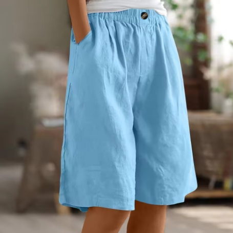 Women's summer shorts relaxed fit with elastic waistband, lightweight breathable fabric
