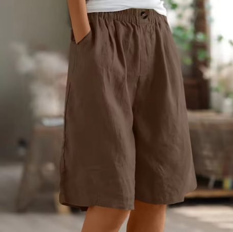 Women's summer shorts relaxed fit with elastic waistband, lightweight breathable fabric