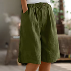 Women's summer shorts relaxed fit with elastic waistband, lightweight breathable fabric