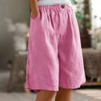 Women's summer shorts relaxed fit with elastic waistband, lightweight breathable fabric