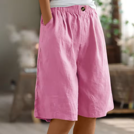 Women's summer shorts relaxed fit with elastic waistband, lightweight breathable fabric