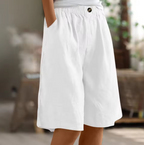 Women's summer shorts relaxed fit with elastic waistband, lightweight breathable fabric