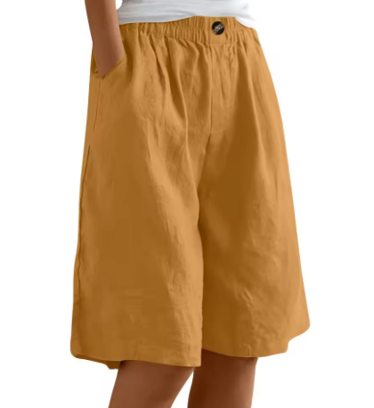 Women's summer shorts relaxed fit with elastic waistband, lightweight breathable fabric