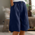 Women's summer shorts relaxed fit with elastic waistband, lightweight breathable fabric