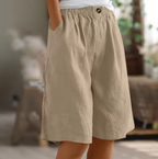 Women's summer shorts relaxed fit with elastic waistband, lightweight breathable fabric
