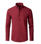 Men's wrinkle-free stretch dress shirt slim fit, available in Black, White and Light Blue