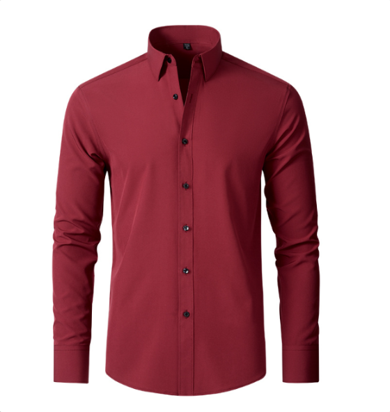 Men's wrinkle-free stretch dress shirt slim fit, available in Black, White and Light Blue