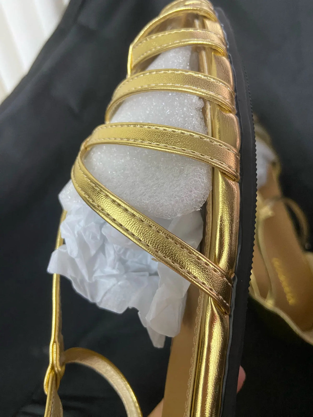 Braided Sandals Women Flat Roman Style Cross Strap Low Heel Shoes