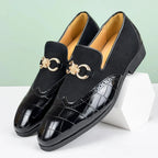 Men's Leather Loafers | Suede & Leather, Gold Buckle