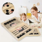 2-in-1 tabletop game set foosball and shuffleboard wooden indoor board