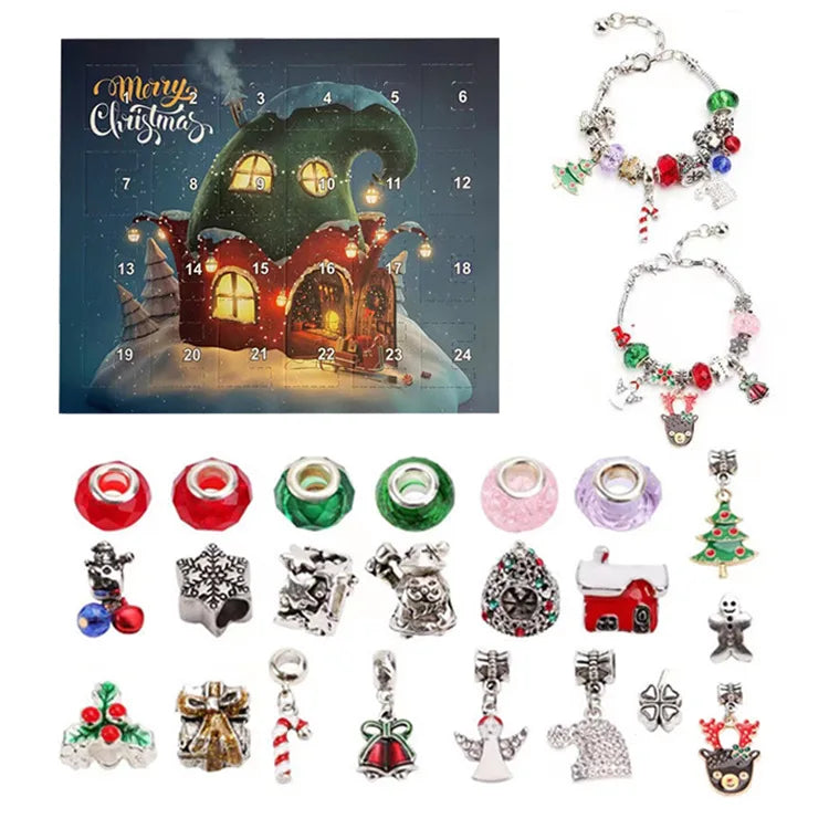 Jewelry Advent Calendar 24 Days Christmas Countdown Ring Necklace Earrings