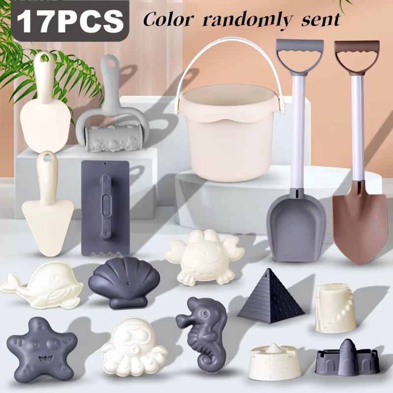 Kids beach sand toy set for castle building and creative outdoor play
