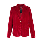 Velvet Blazer Women Formal Long Sleeve Notched Collar Tailored