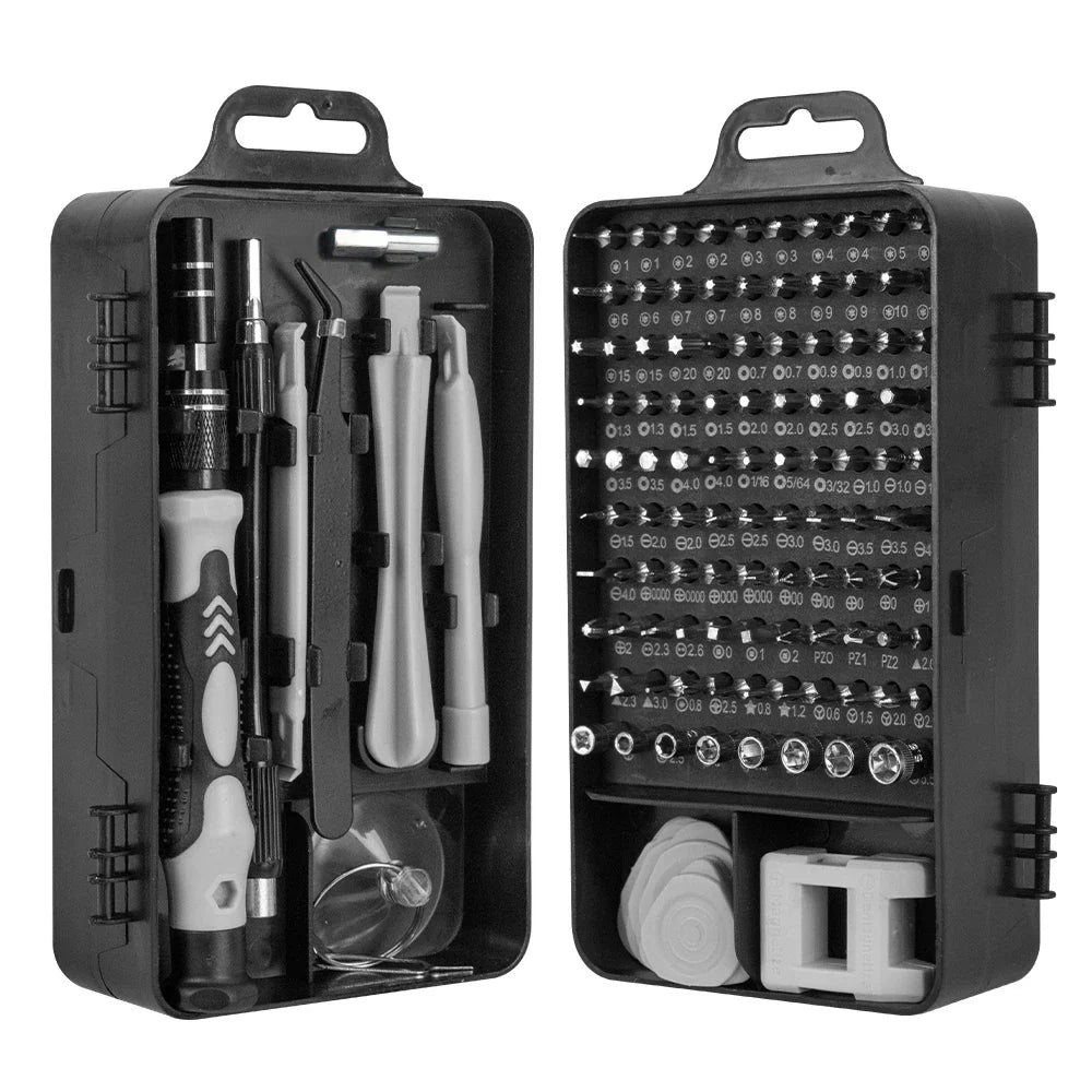 115-in-1 precision screwdriver set with 98 magnetic bits and repair accessories