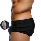 Men Swim Shorts Boxer Briefs Solid Pattern Swimwear