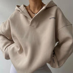 Women crewneck sweater modern knit in pink beige and grey