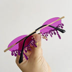 Glitter sunglasses festival party eye-catching with colored lenses, 6 colors